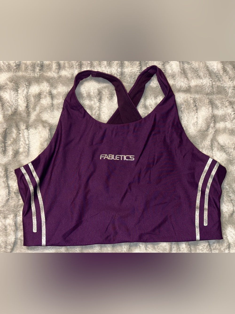 Fabletics Deep Purple Crossback Sports Bra